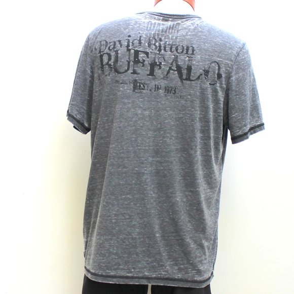 Buffalo David Bitton Burnout Gray T Shirt Men's Size XL - Picture 3 of 9